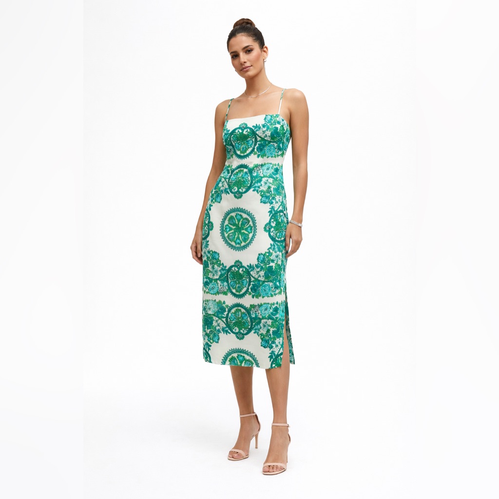 Cara Cara Dria Crisscross-Strap Midi Column Dress - Sz. 6